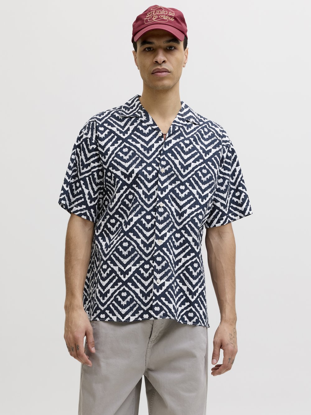 Jack & Jones koszulka z krótkim rękawem - JJMilo Mężczyźni Regular Fit Bawełna niebieski
