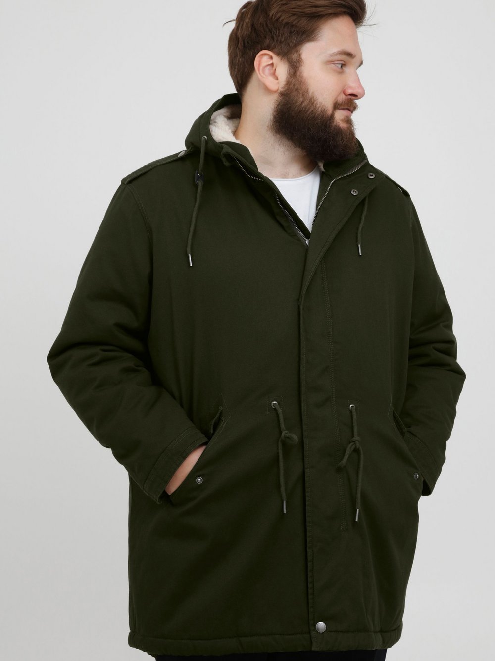 Solid Parka Herren Baumwolle grün, XXXL