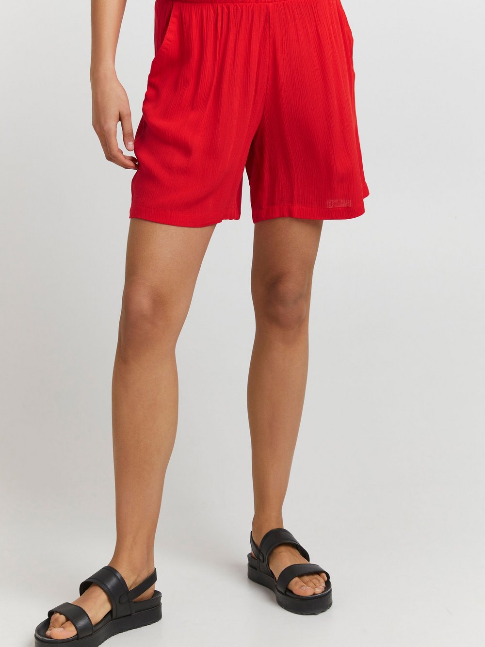 Ichi Shorts Damen Viskose rot, XS