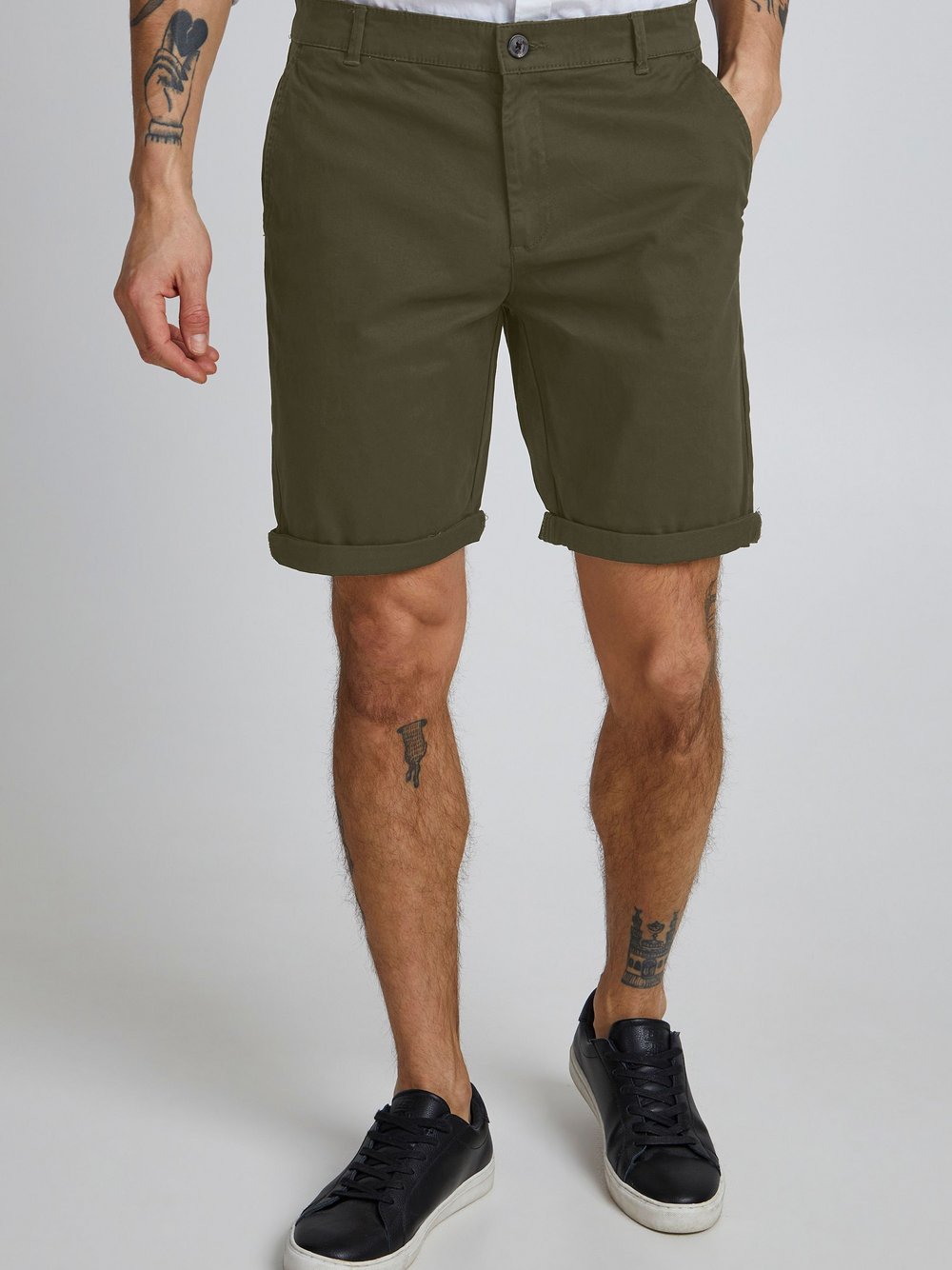 Solid Shorts Herren Baumwolle grün, L