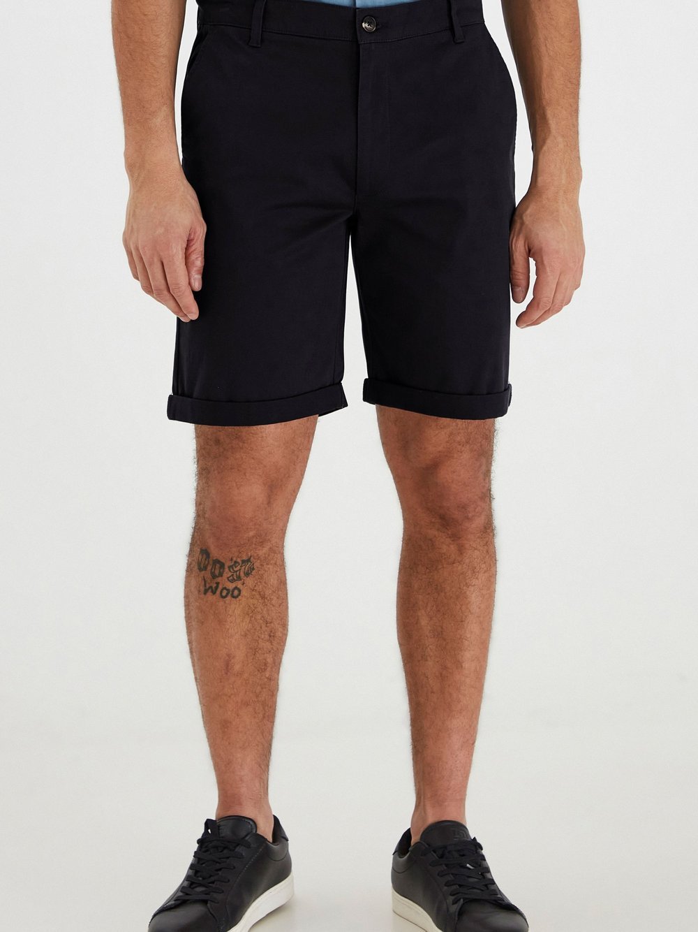 Solid Shorts Herren Baumwolle blau, L