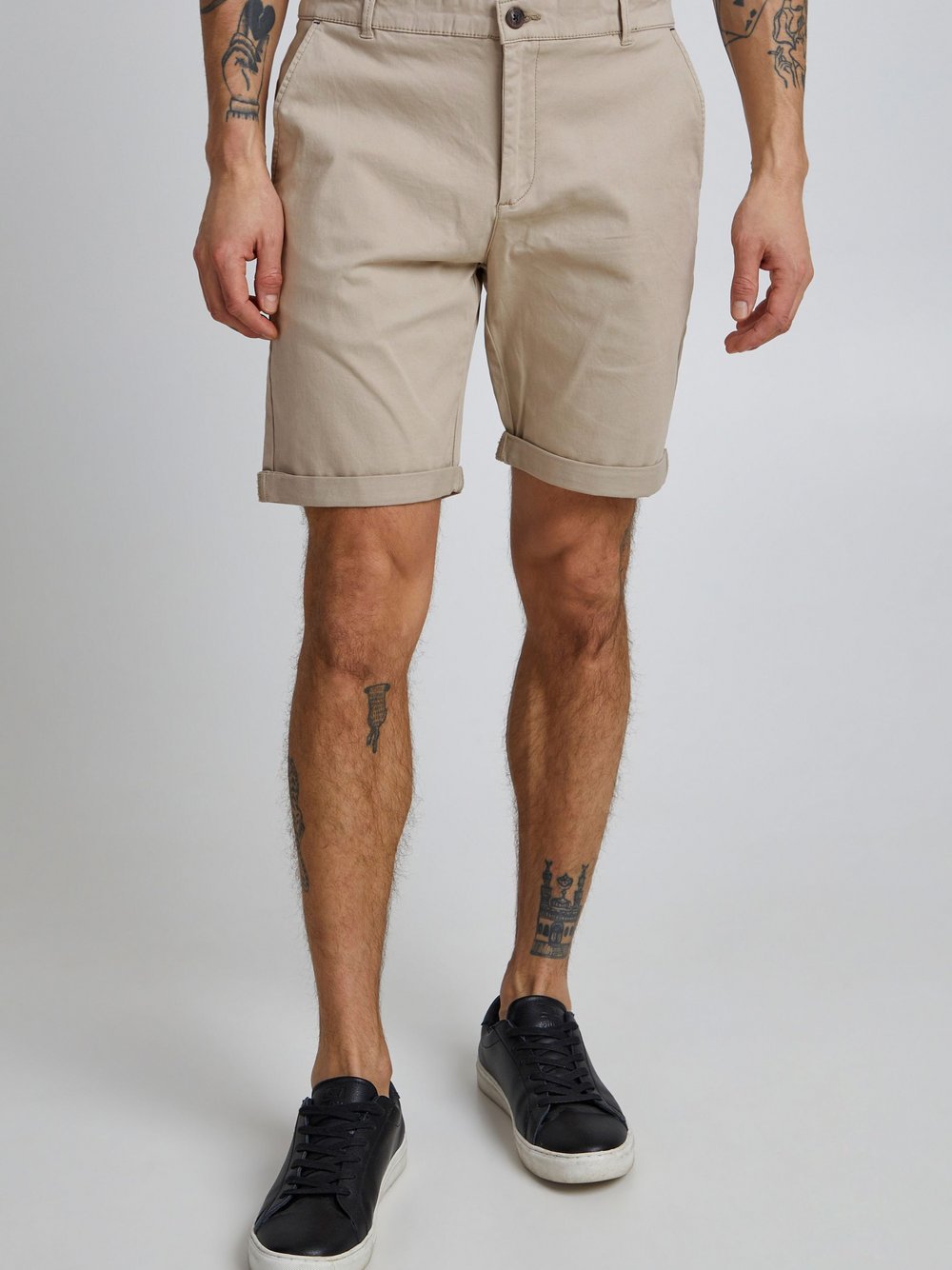 Solid Shorts Herren Baumwolle beige, S