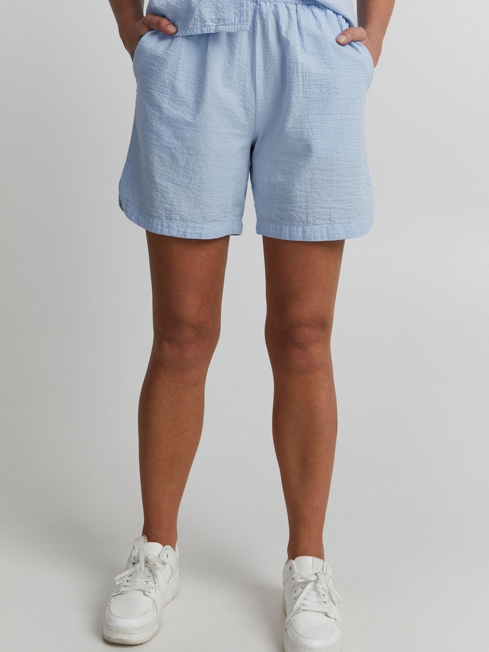 Ichi Shorts Damen Baumwolle blau, 42