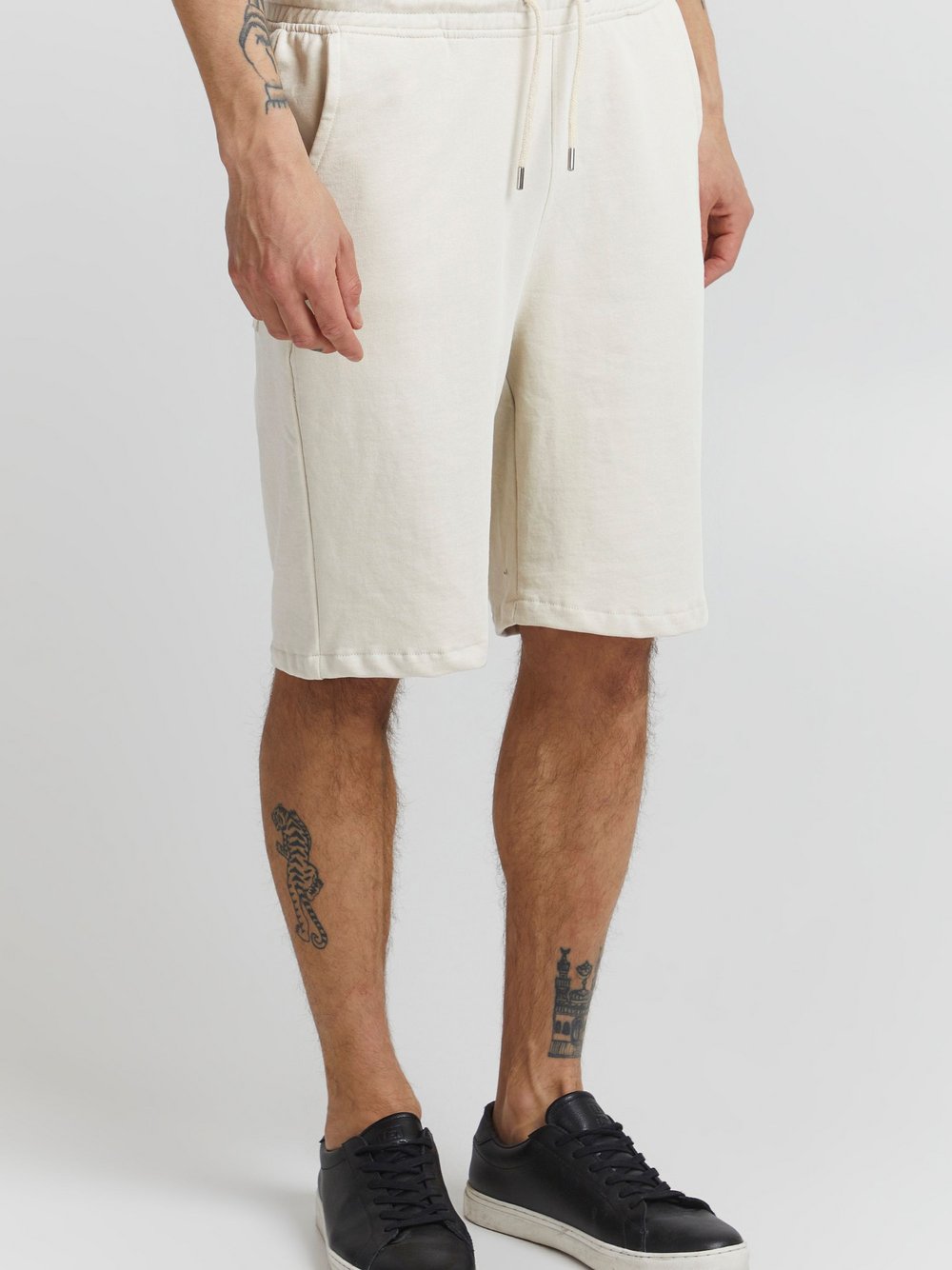 Solid Sweatshorts Herren Baumwolle beige, M