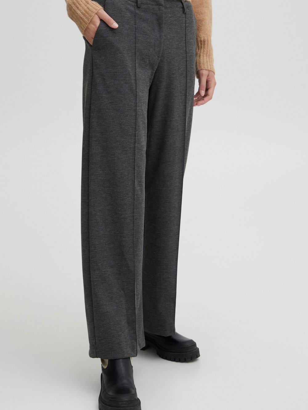 Thumbnail - Ichi Stoffhose Damen grau, XL