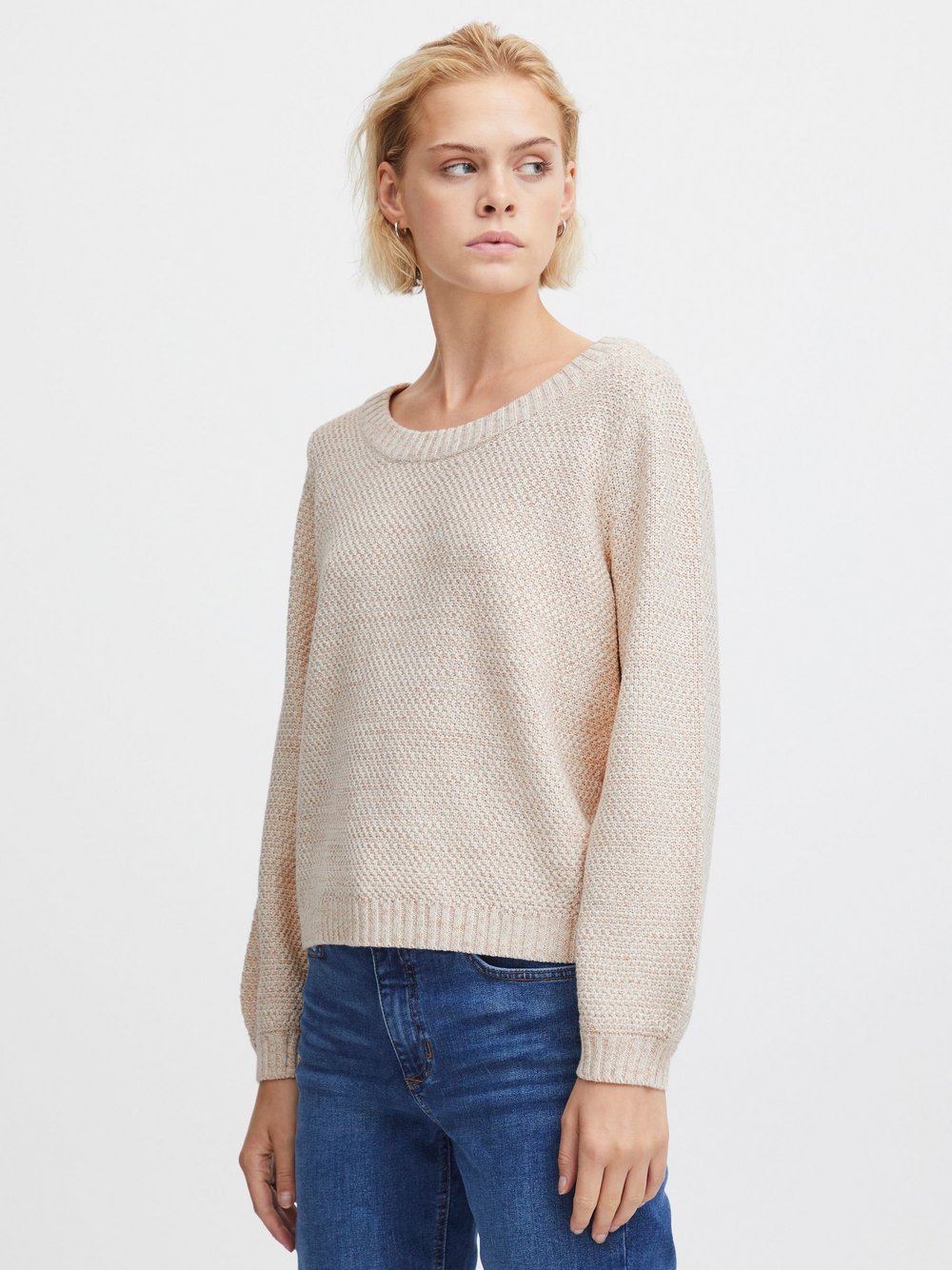 Ichi Strickpullover Damen Baumwolle beige, L