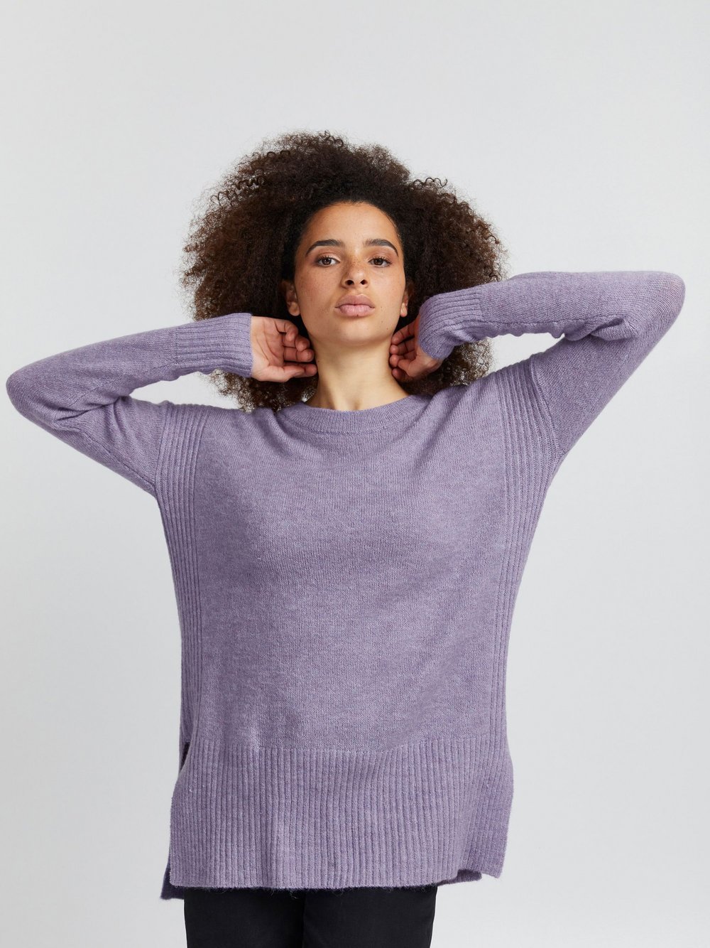 Thumbnail - Ichi Strickpullover Damen lila, M