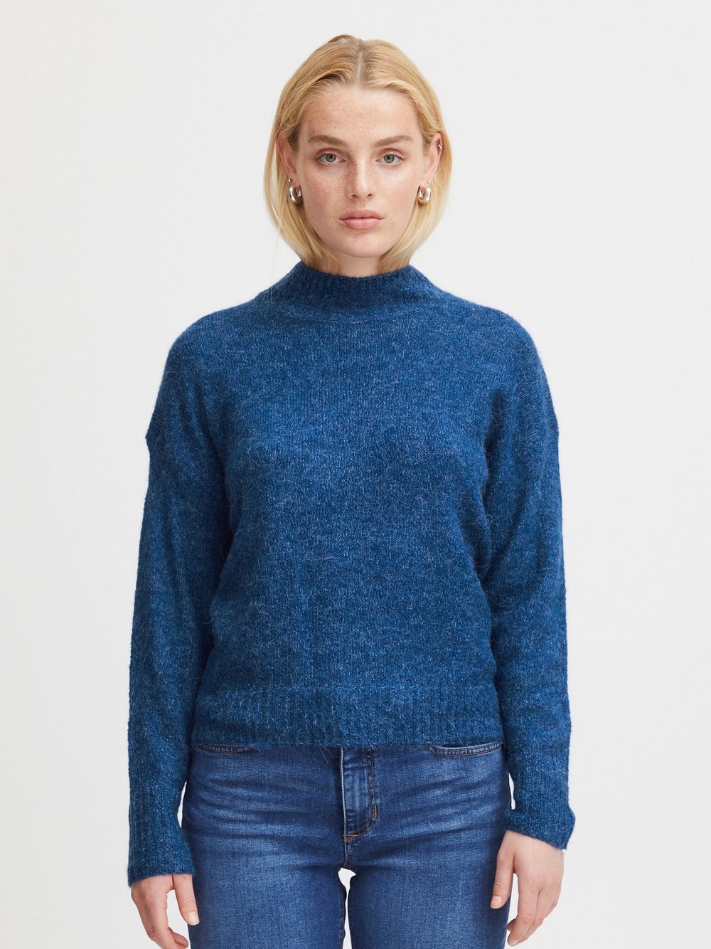 Ichi Strickpullover Damen blau, XXL