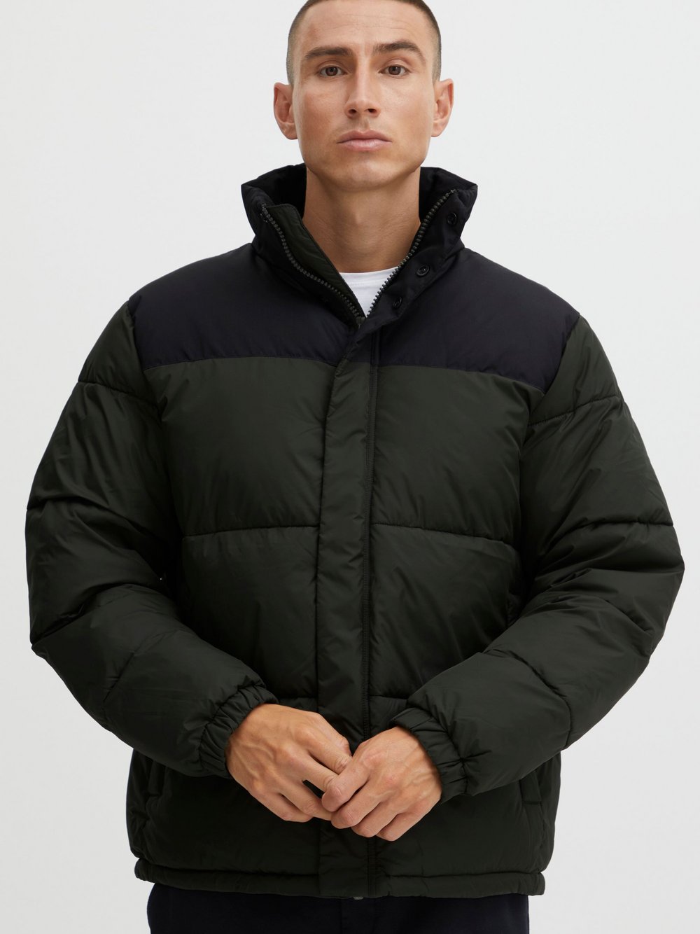 Solid Winterjacke Herren grün gemustert, XXL