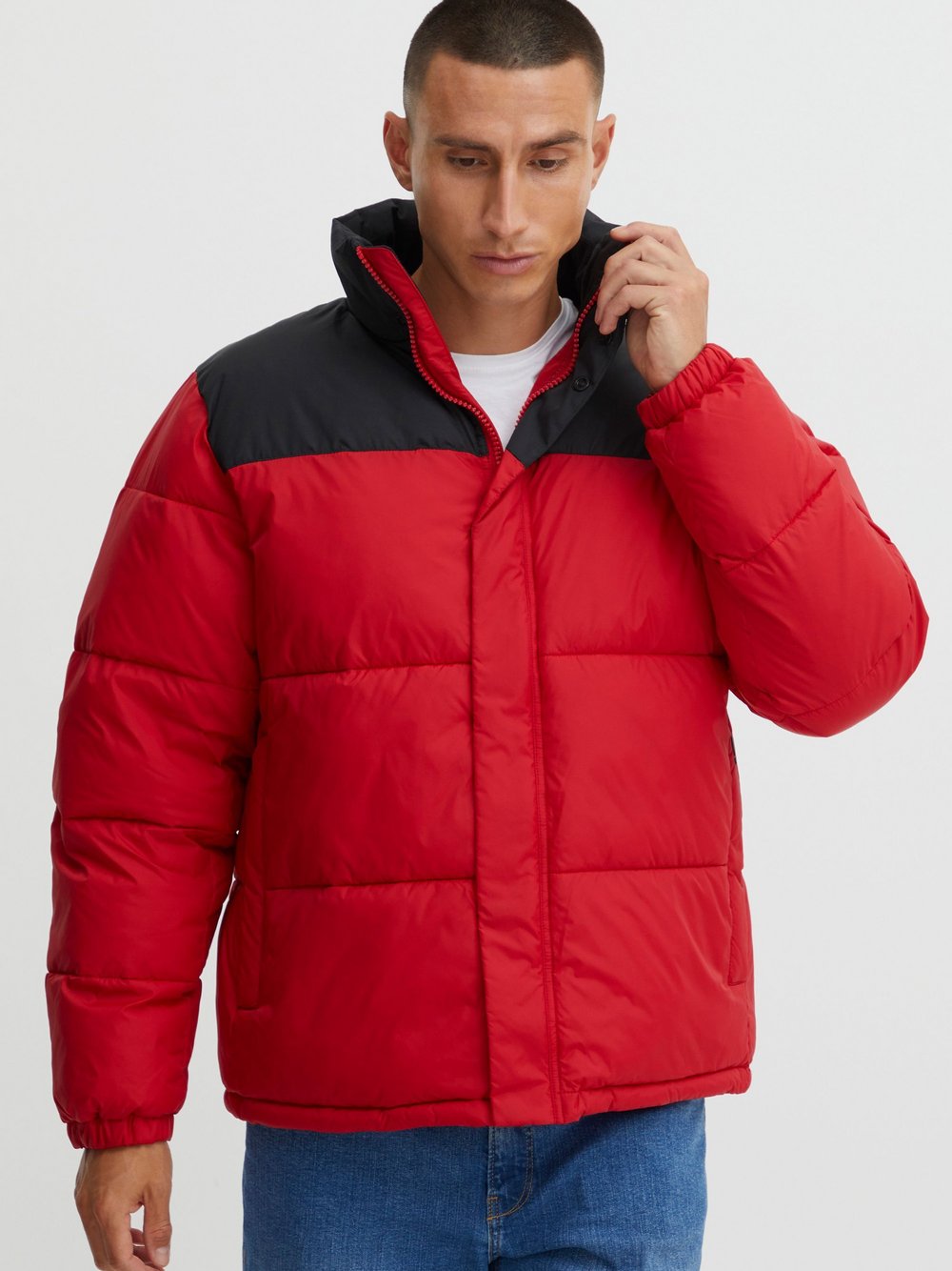 Solid Winterjacke Herren rot gemustert, XXXL