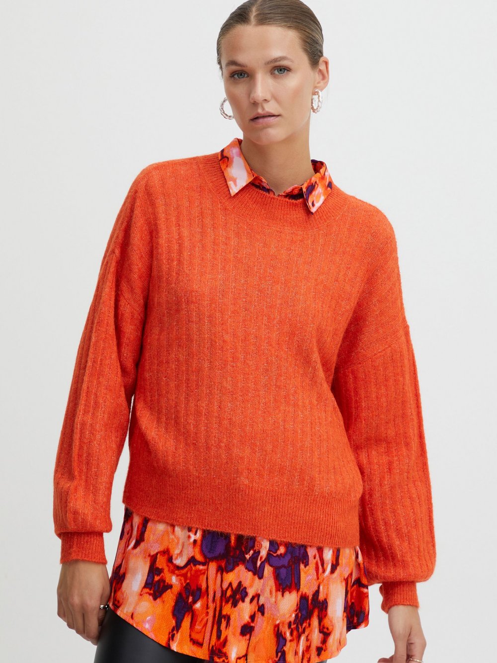 Ichi Strickpullover Damen orange, XXL