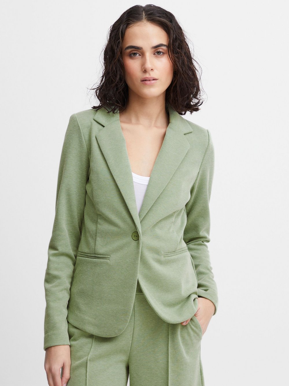 Ichi Sweatblazer Damen Baumwolle grün, XXL