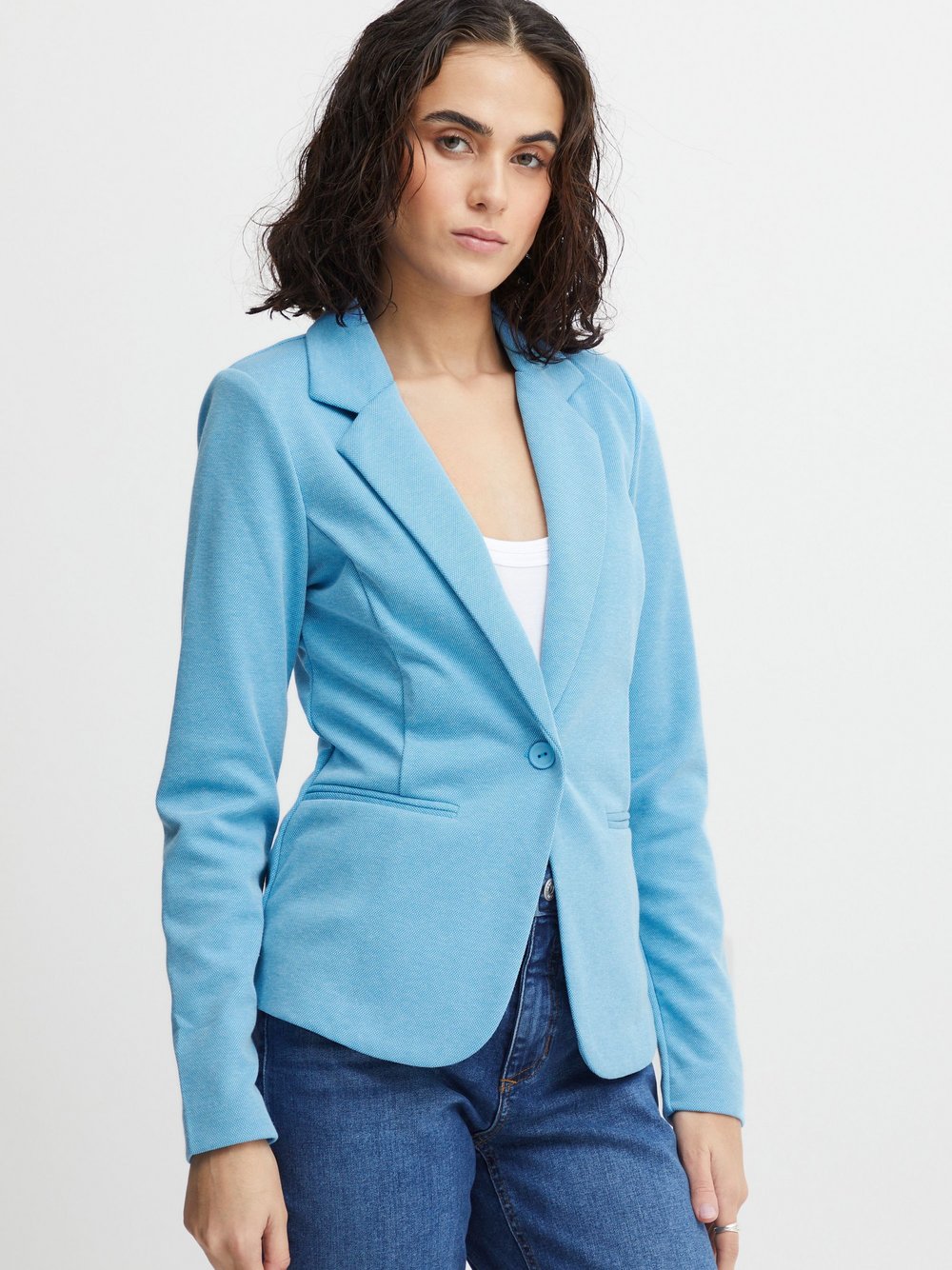 Ichi Sweatblazer Damen Baumwolle blau, L