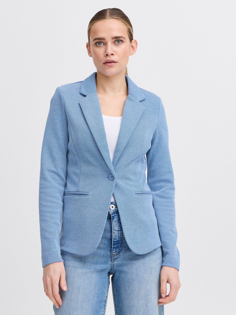 Ichi Sweatblazer Damen Baumwolle blau, M