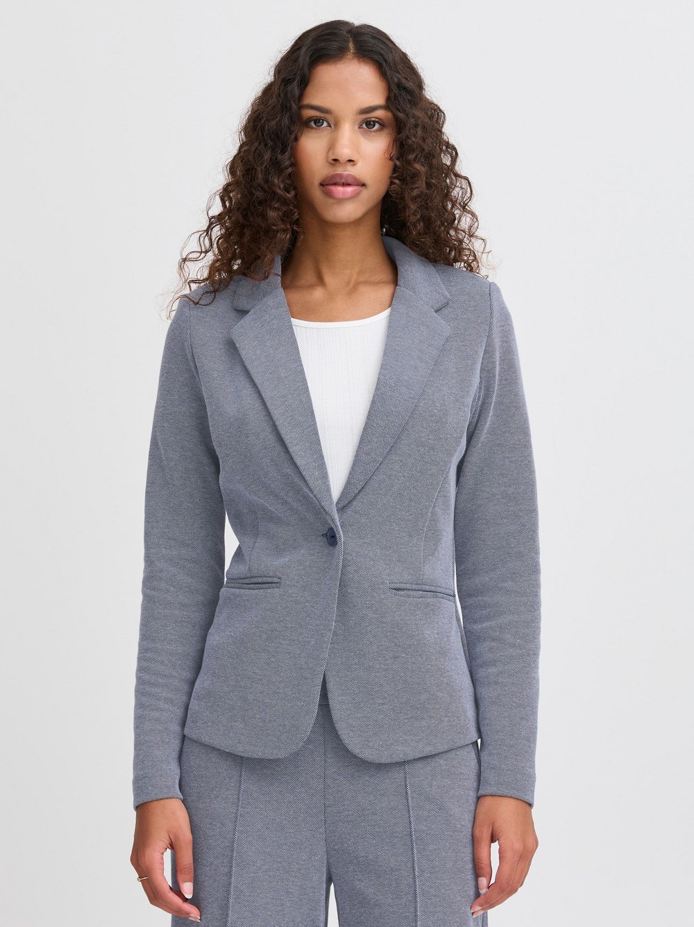 Ichi Sweatblazer Damen Baumwolle blau, M