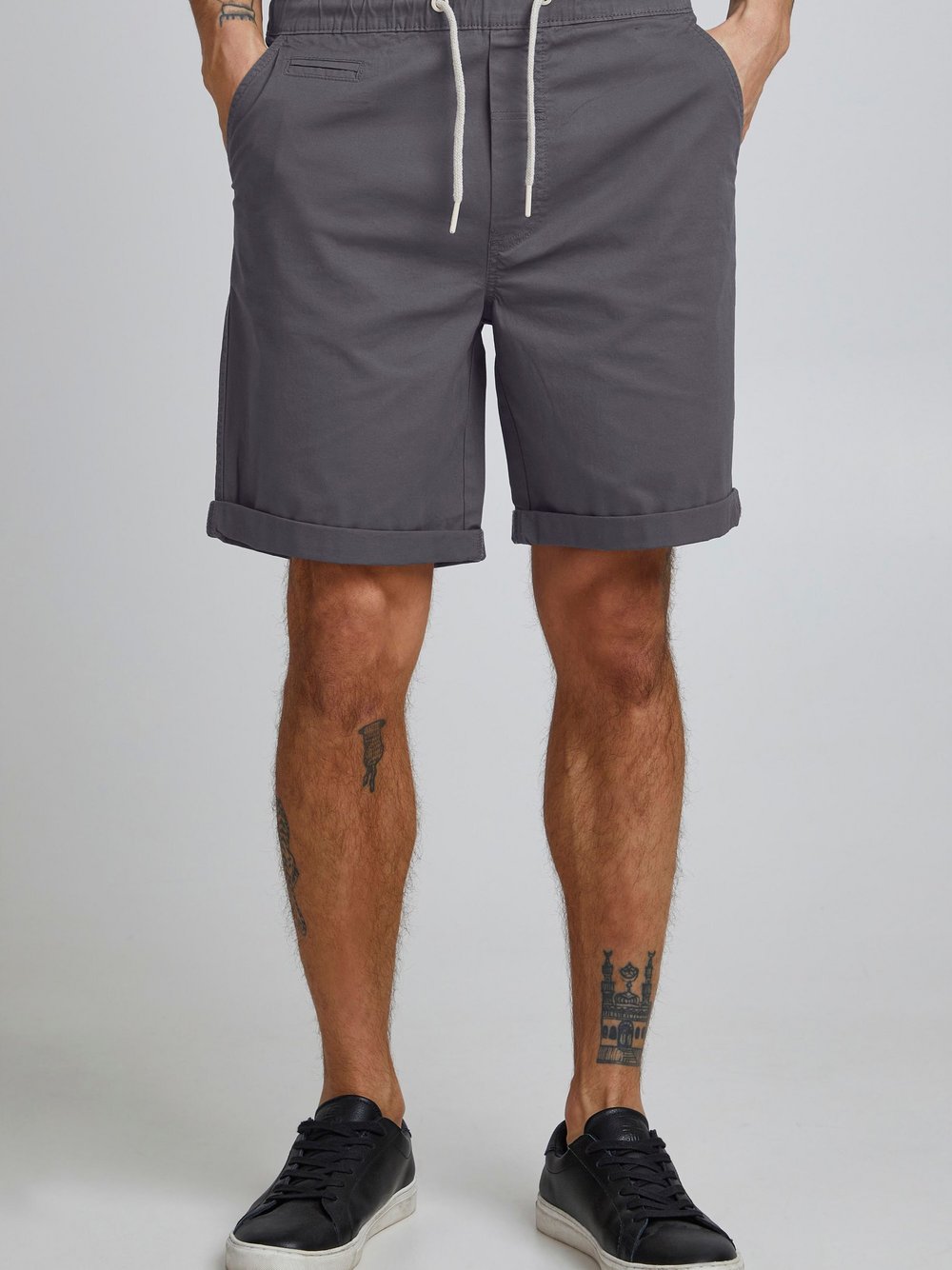 Solid Shorts Herren Baumwolle grau, S