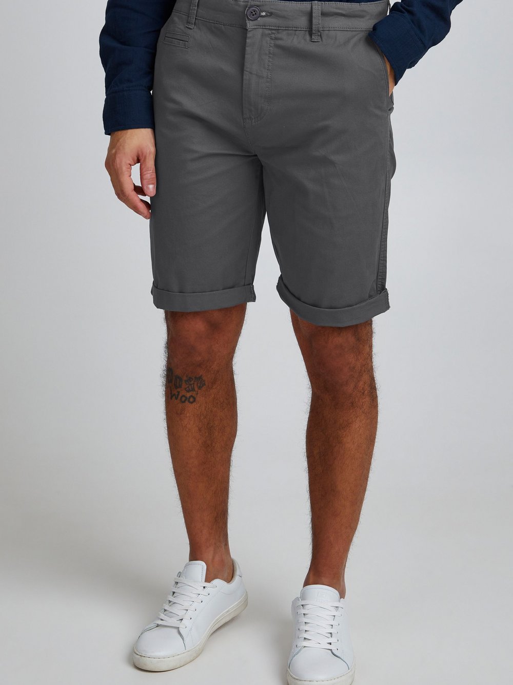Thumbnail - Solid Chinoshorts Herren Baumwolle grau, M