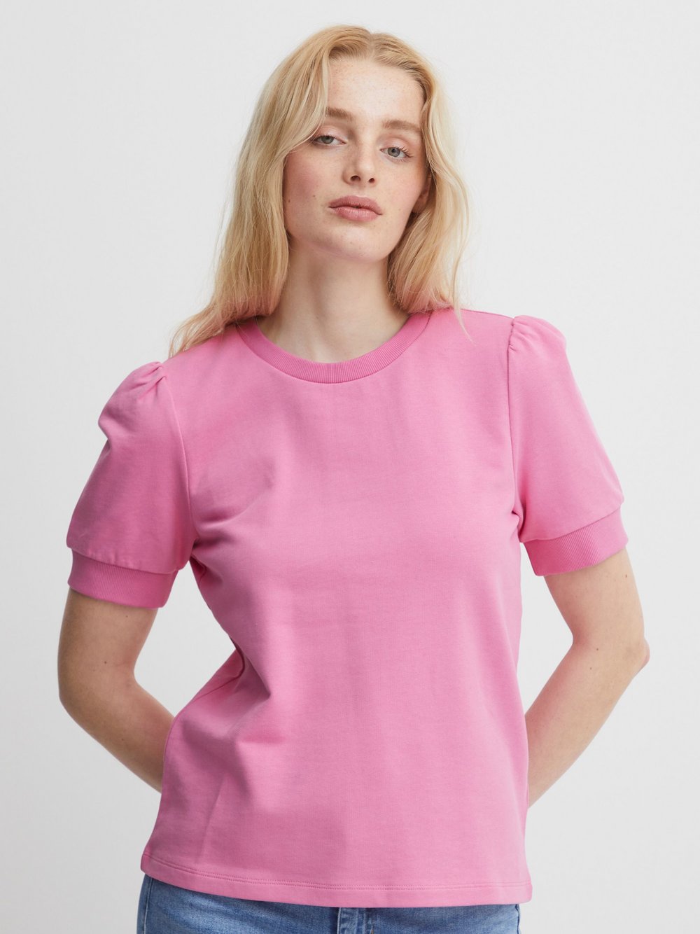 Ichi T-Shirt Damen Baumwolle pink, XS