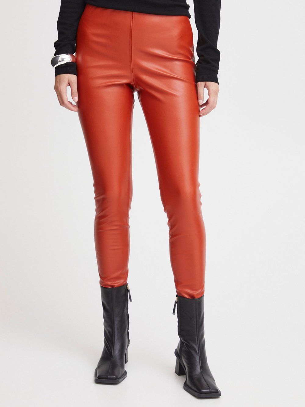 Ichi Lederimitathose Damen orange, 34