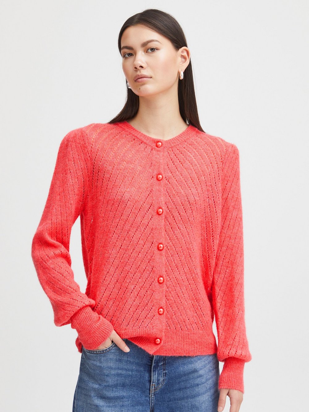 Ichi Strickjacke Damen orange, XL