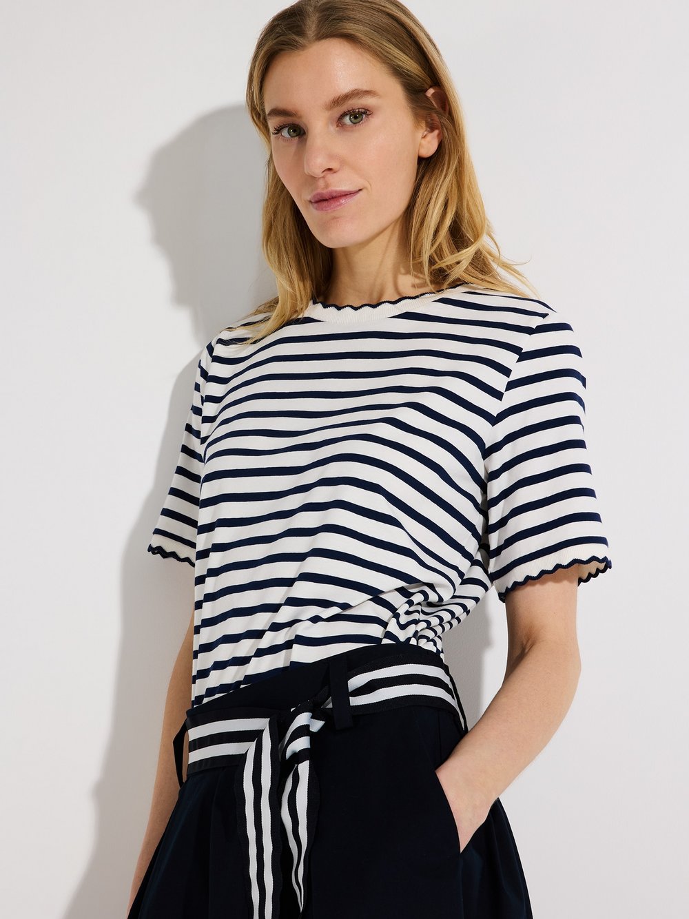 More & More T-Shirt Damen Baumwolle mehrfarbig gestreift, 42