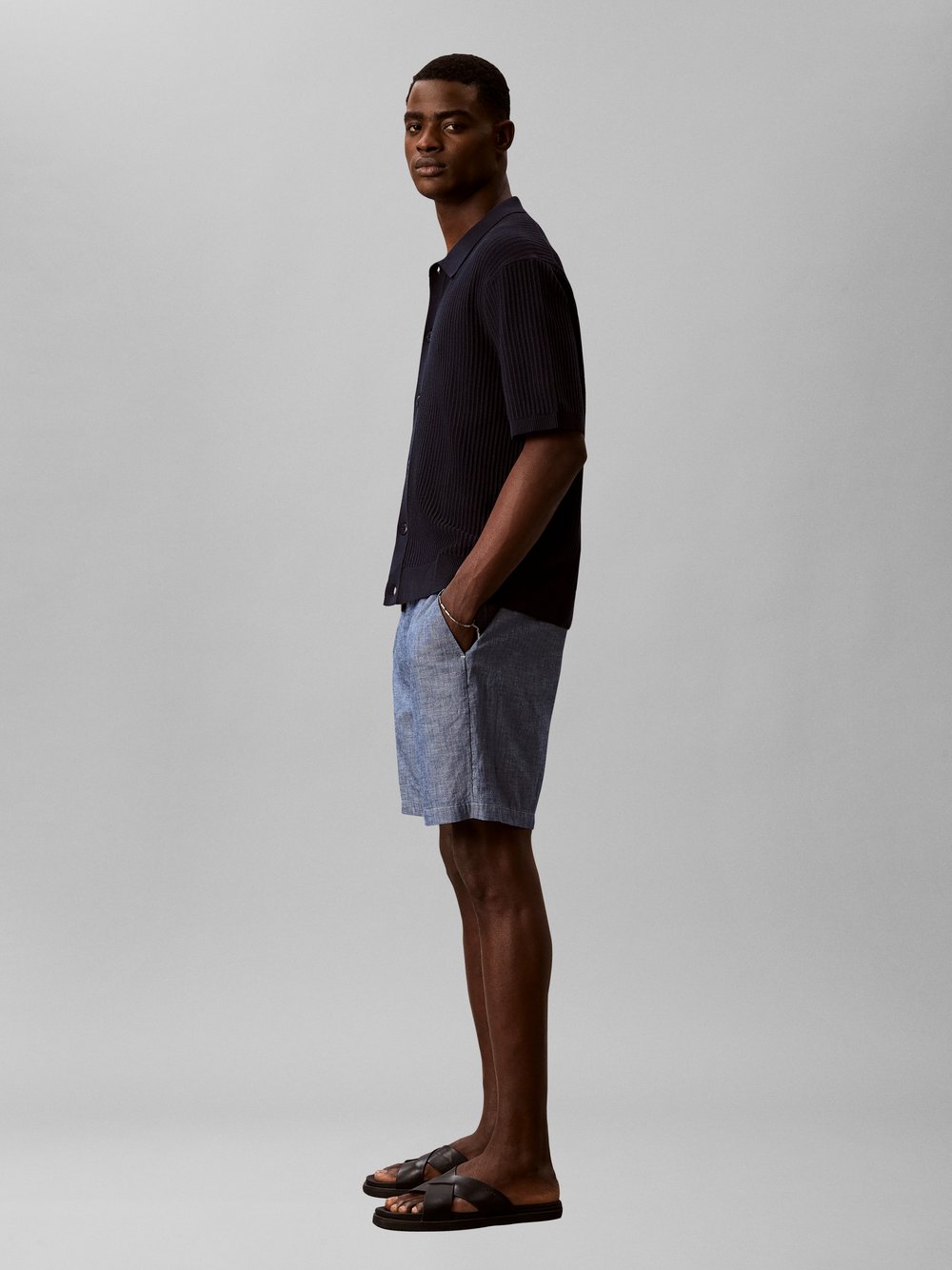 Calvin Klein Jeans Shorts Herren Baumwolle (100%) blau meliert, XL