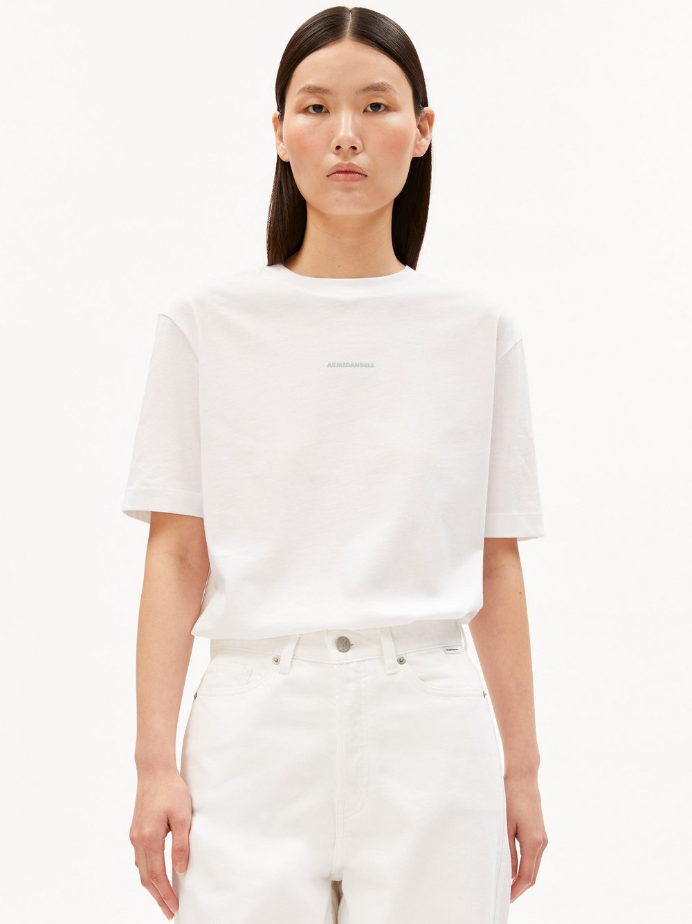 VAN GRAAF Armedangels Damen Weiß T-Shirt Baumwolle (100%) Extra Groß
