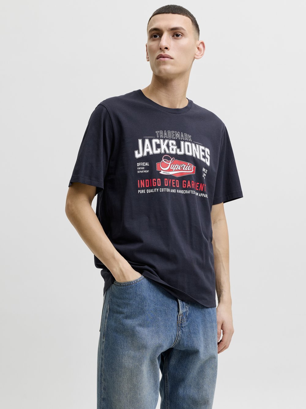 VAN GRAAF Jack & Jones Damen Marine T-Shirt Baumwolle (100%) Blau, Groß