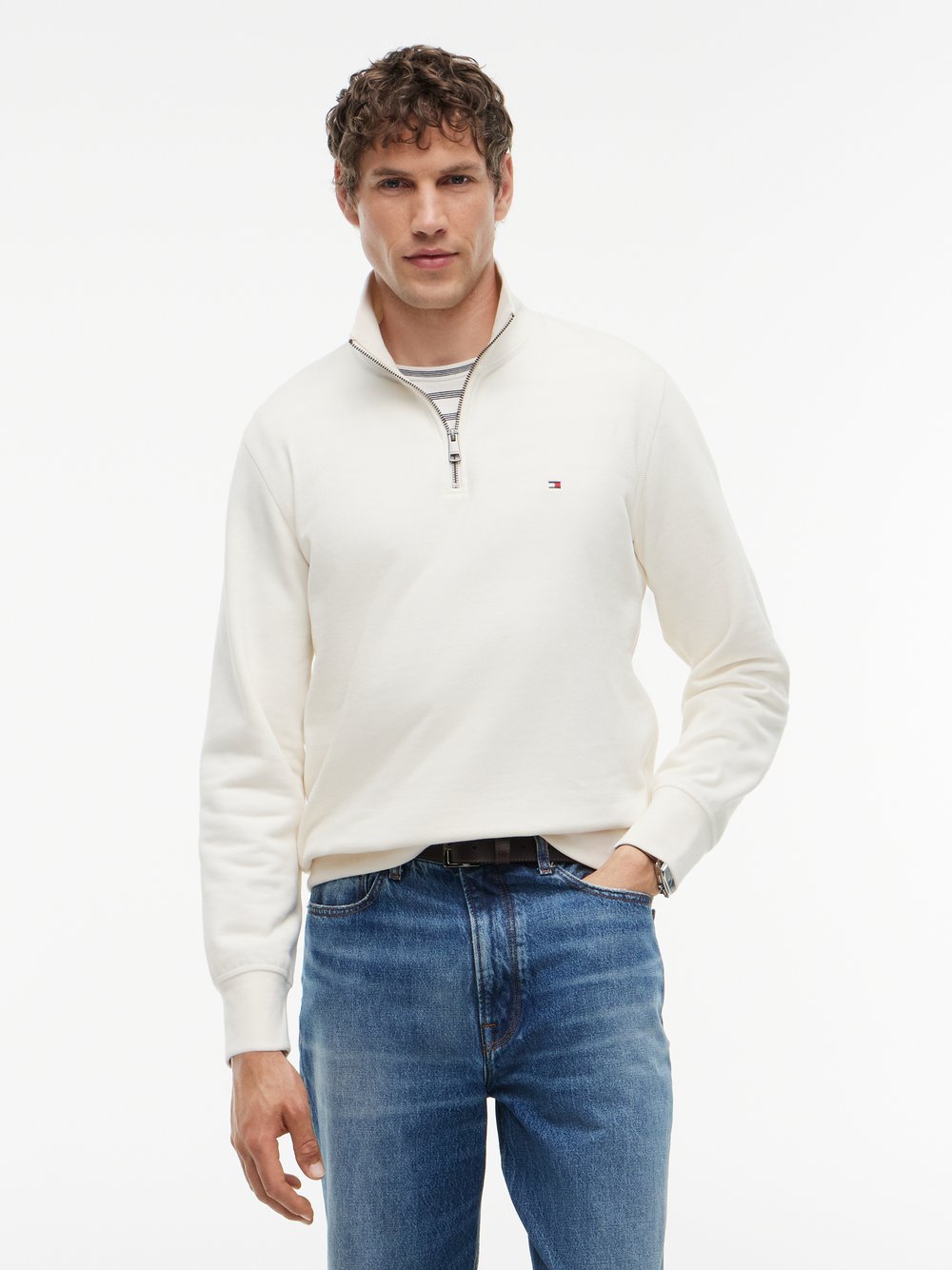 Tommy Hilfiger - Herren - Troyer - Regular Fit - Beige - M - Bild 3