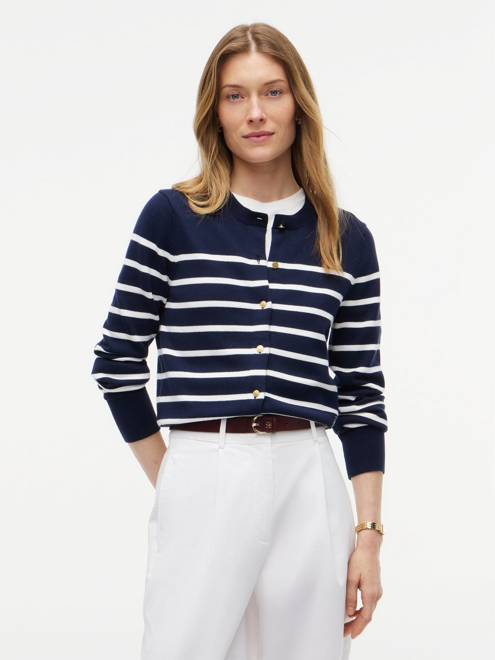 VAN GRAAF Tommy Hilfiger Damen Marine Strickjacke Baumwolle (100%) Blau, Mittel