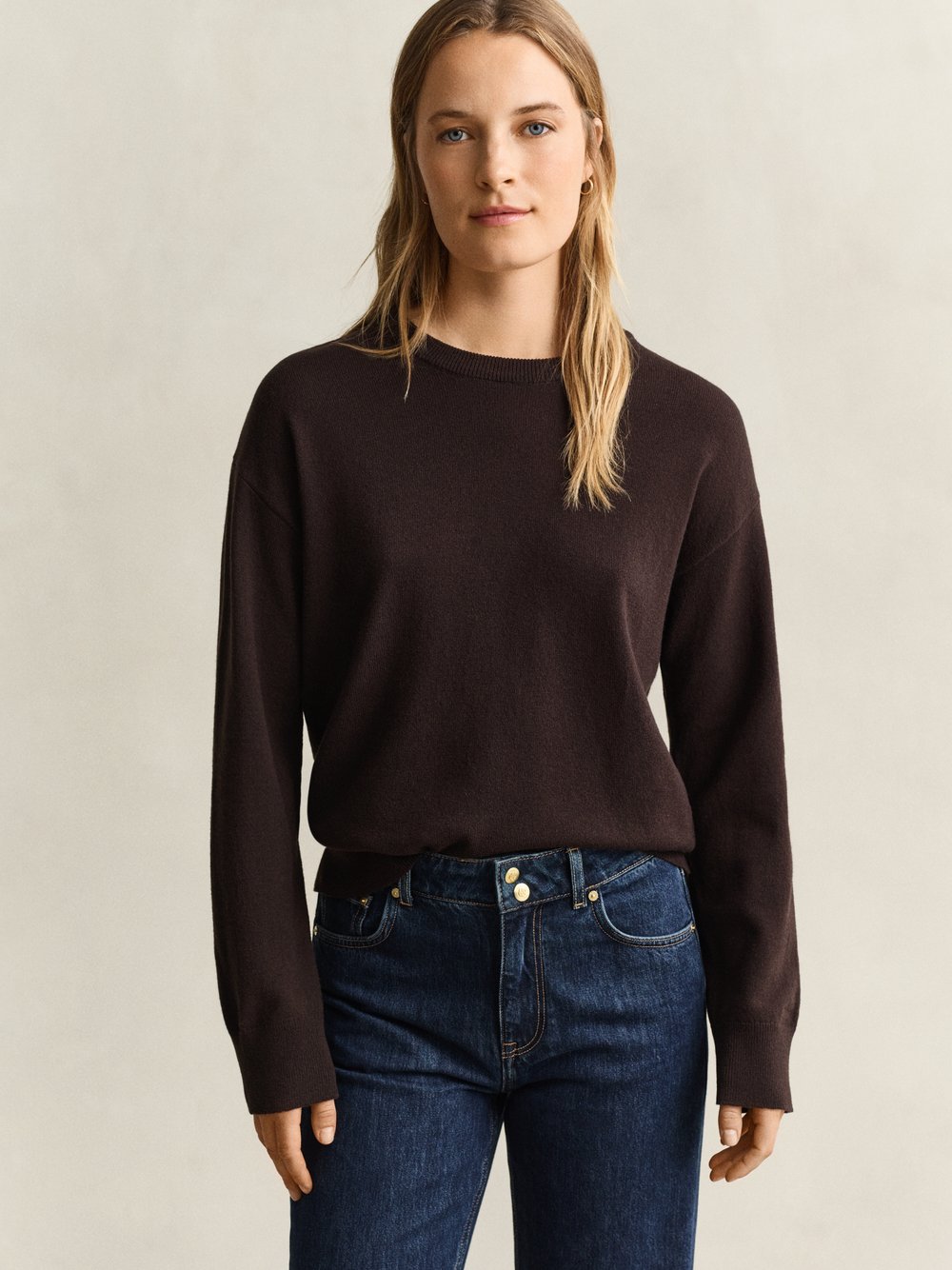 VAN GRAAF Gant Damen Schoko Wollpullover Wolle (100%) Braun, Groß