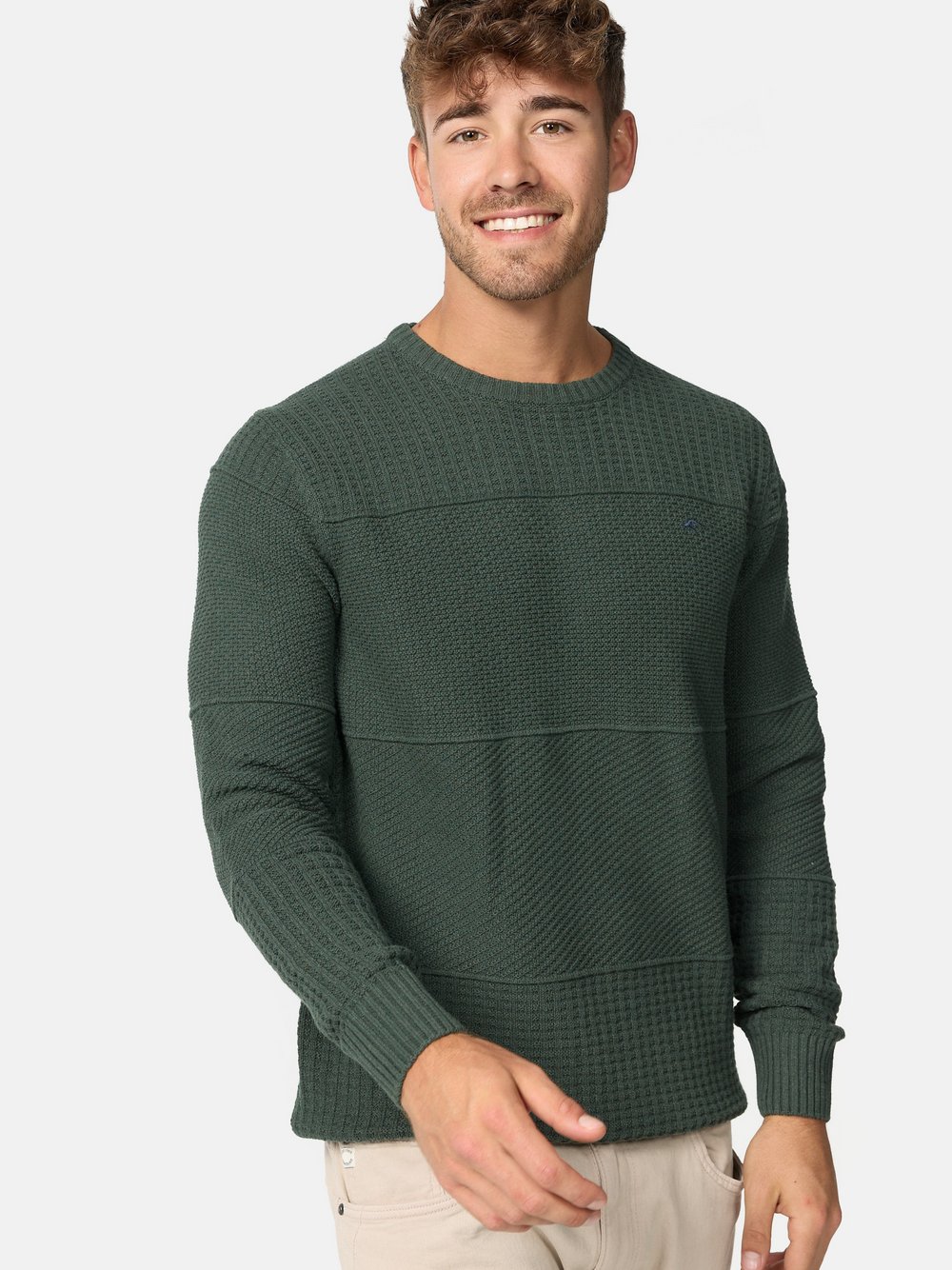 Indicode Strickpullover Herren Jersey grün, S