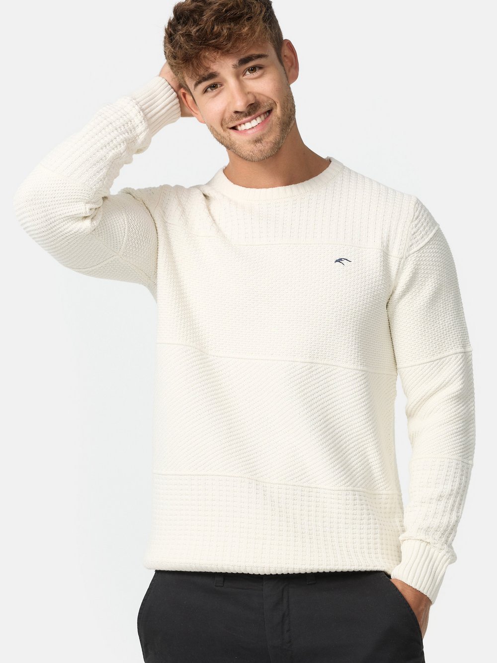 Indicode Strickpullover Herren Jersey weiß, XXL