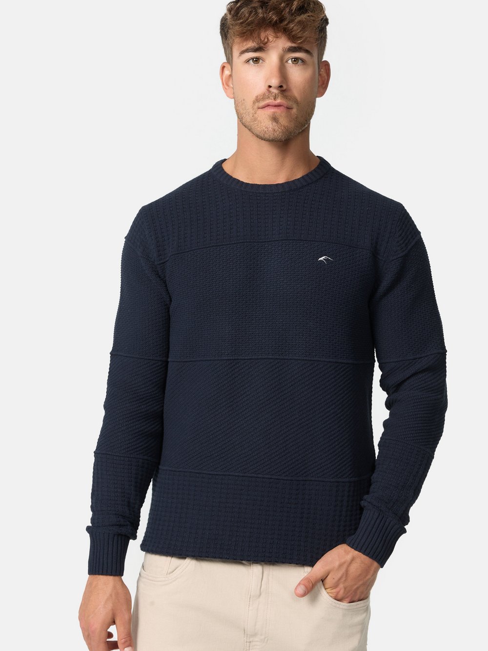 Indicode Strickpullover Herren Jersey blau, XL