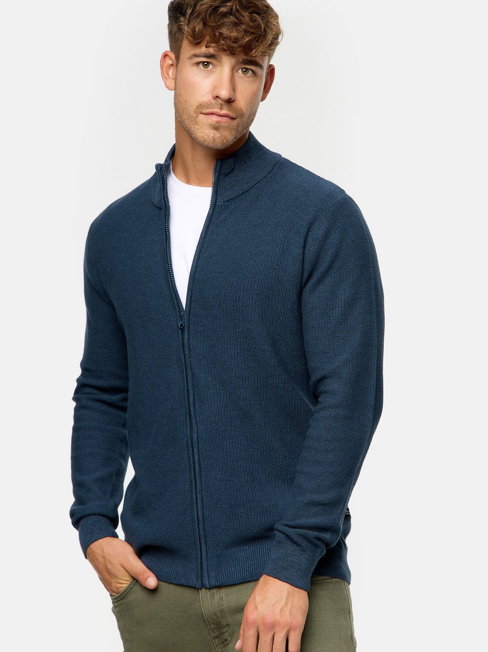 Indicode Strickjacke Herren Jersey blau, S