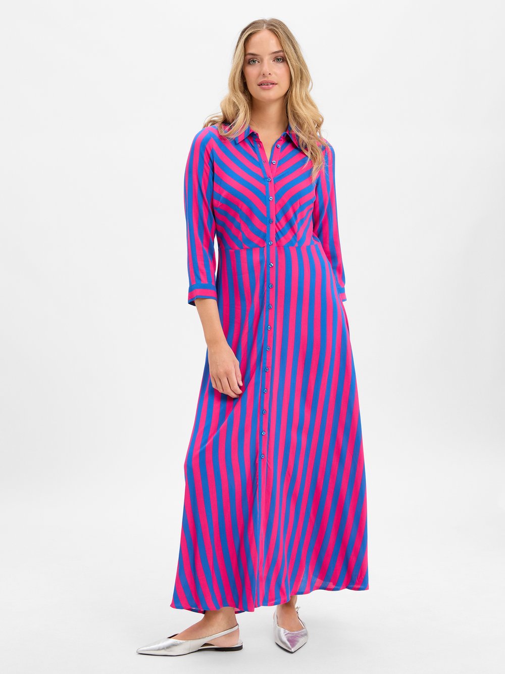 Thumbnail - Y.A.S Blusenkleid Damen Viskose mehrfarbig gestreift, M