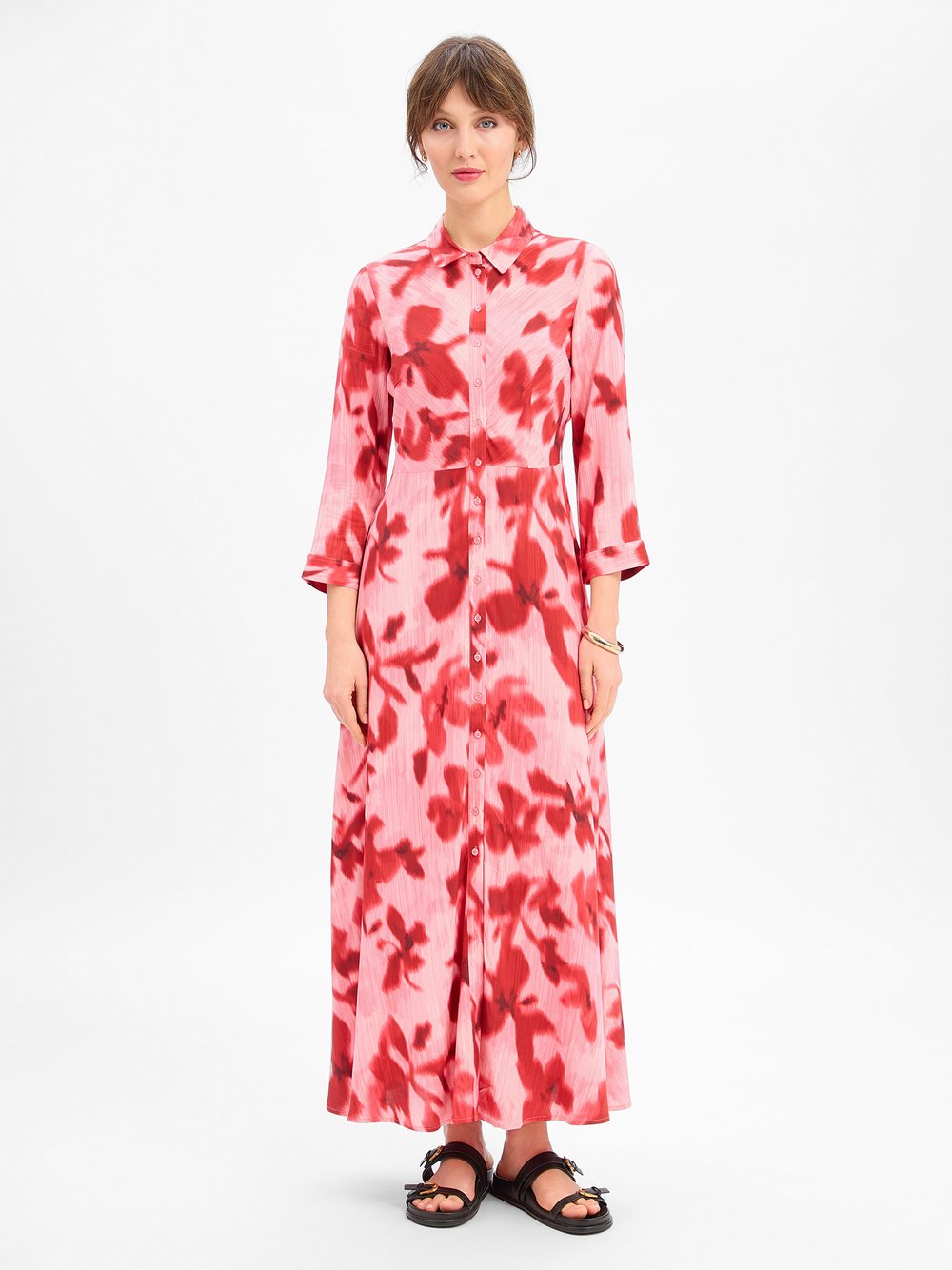 Y.A.S Blusenkleid Damen Viskose rosa gemustert, XL