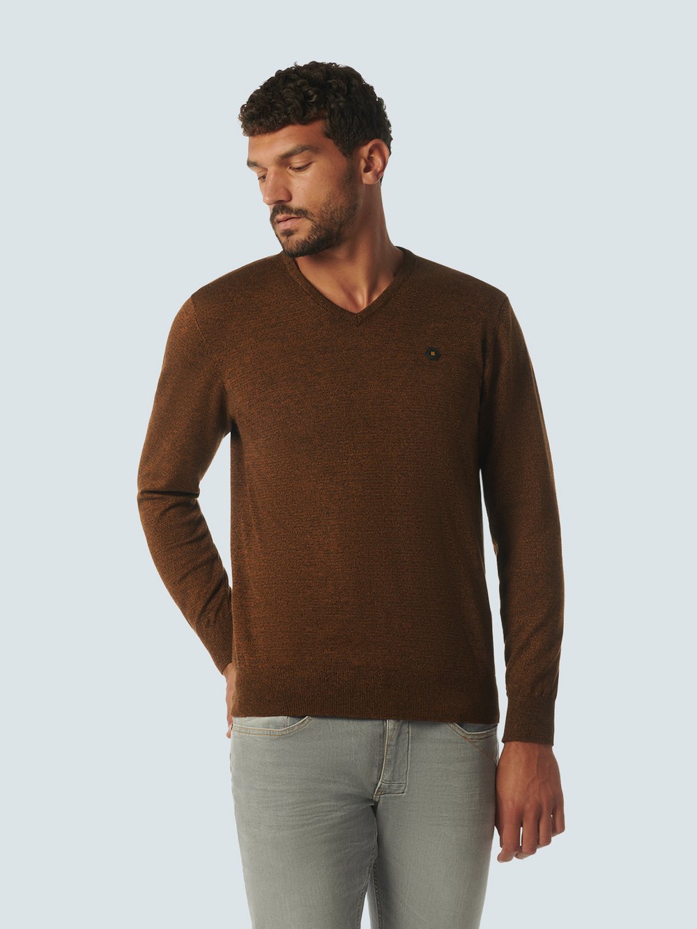 No Excess Basic-Pullover Herren Baumwolle gelb, S