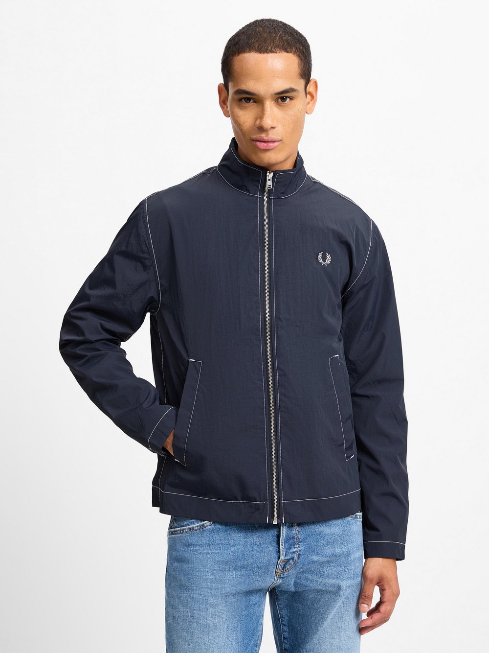 Fred Perry Blouson Herren Polyamid blau, M