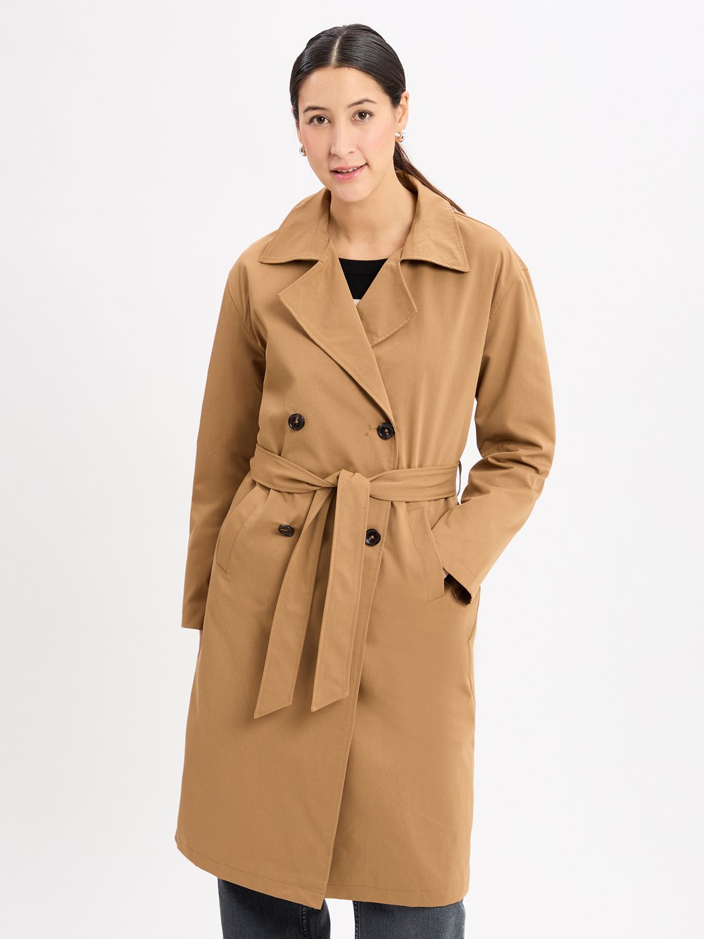 Noisy May Mantel Damen beige, XS