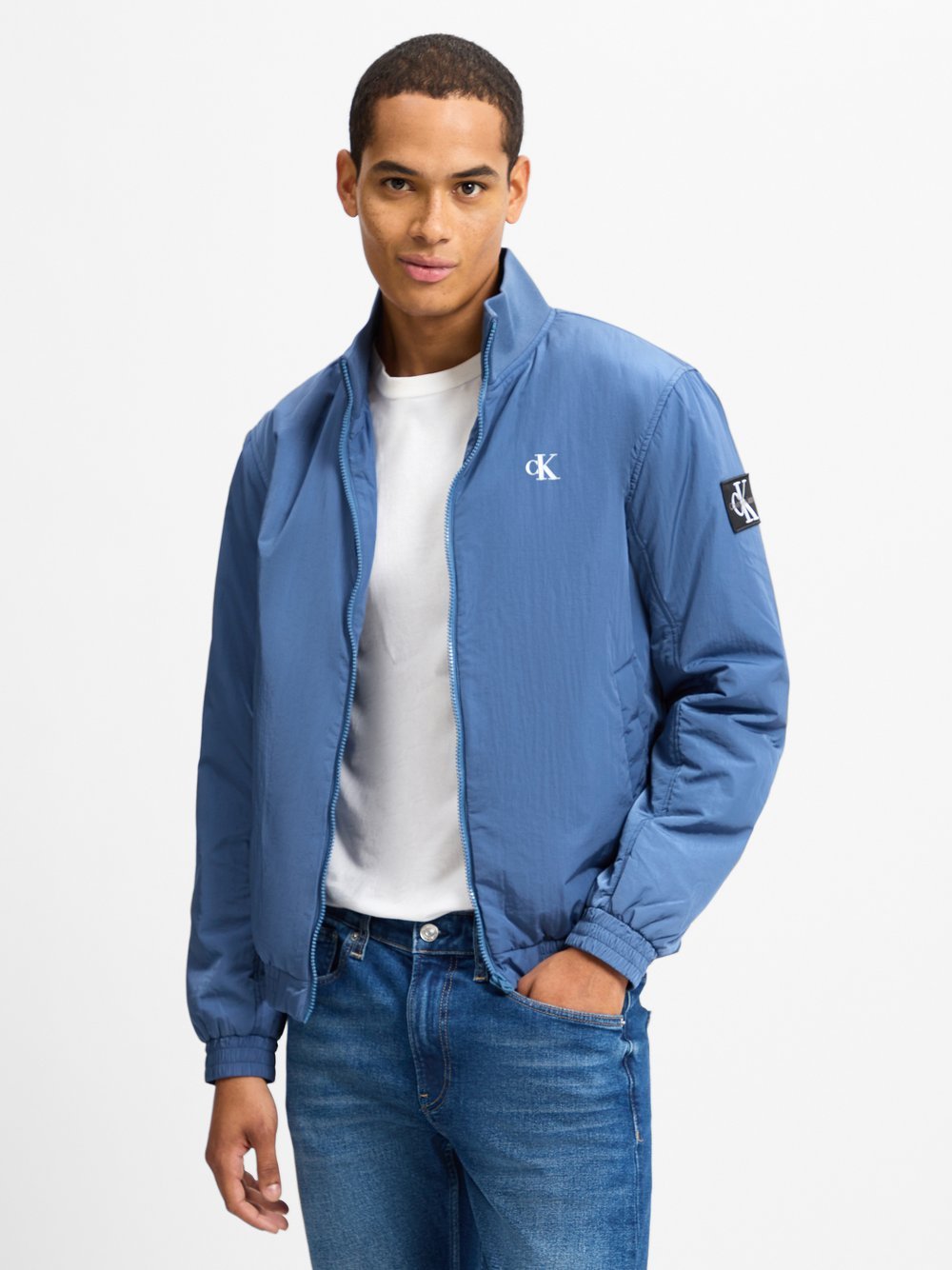 Calvin Klein Jeans Jacke Herren Polyamid blau, L