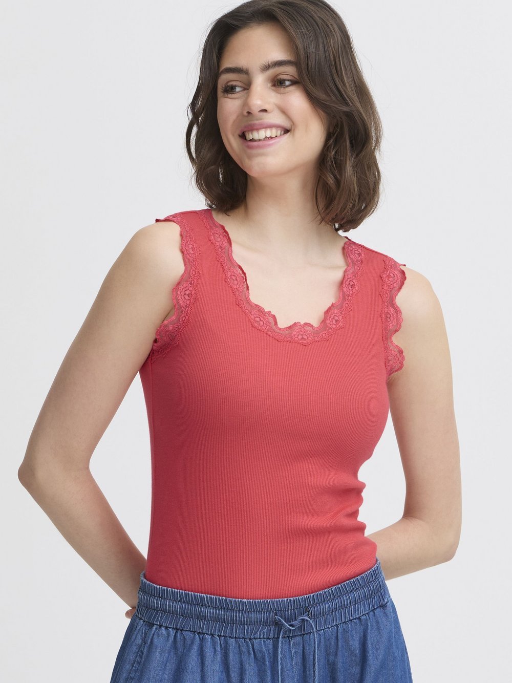 fransa Trägertop Damen Modal rot, L