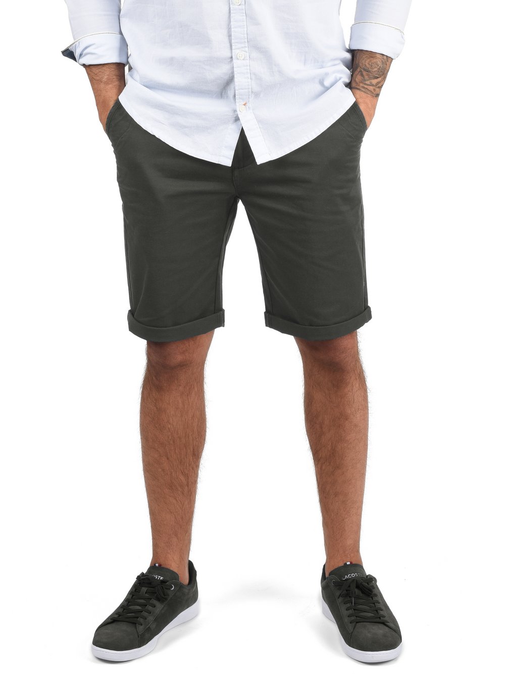 Thumbnail - Solid Chinoshorts Herren Baumwolle grau, XXL