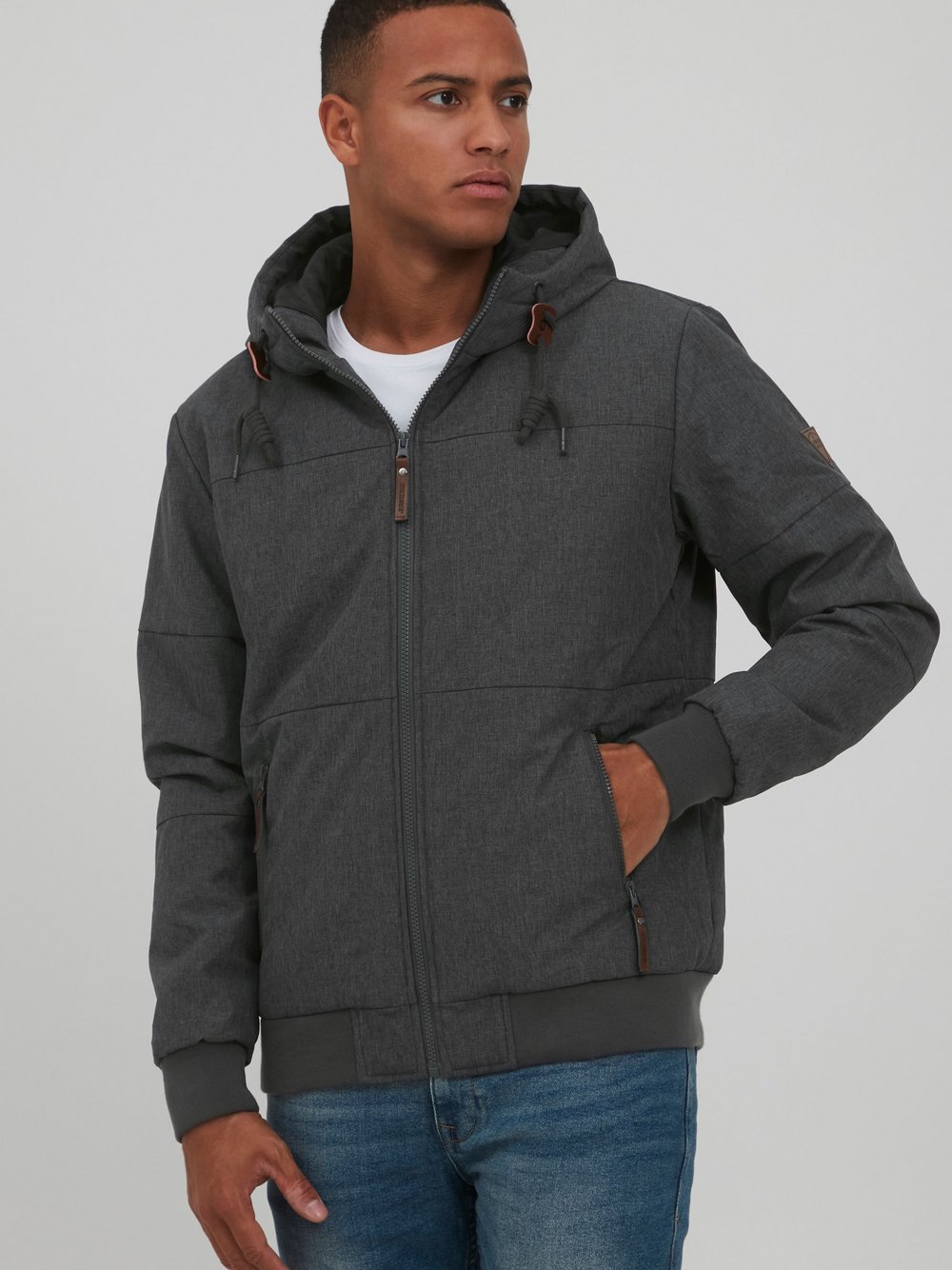 Indicode Kurzjacke Herren grau meliert, L