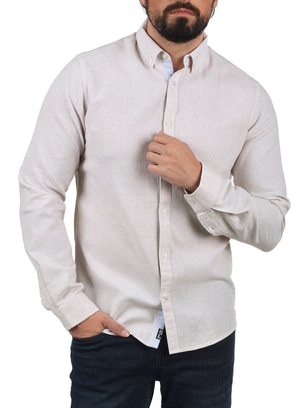Thumbnail - Indicode Langarmhemd Herren Regular Fit weiß, XXL