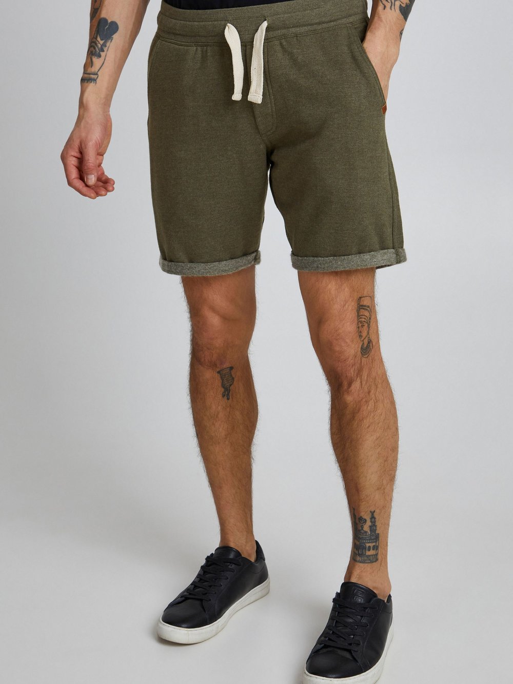 BLEND Sweatshorts Herren Baumwolle grün, XXL