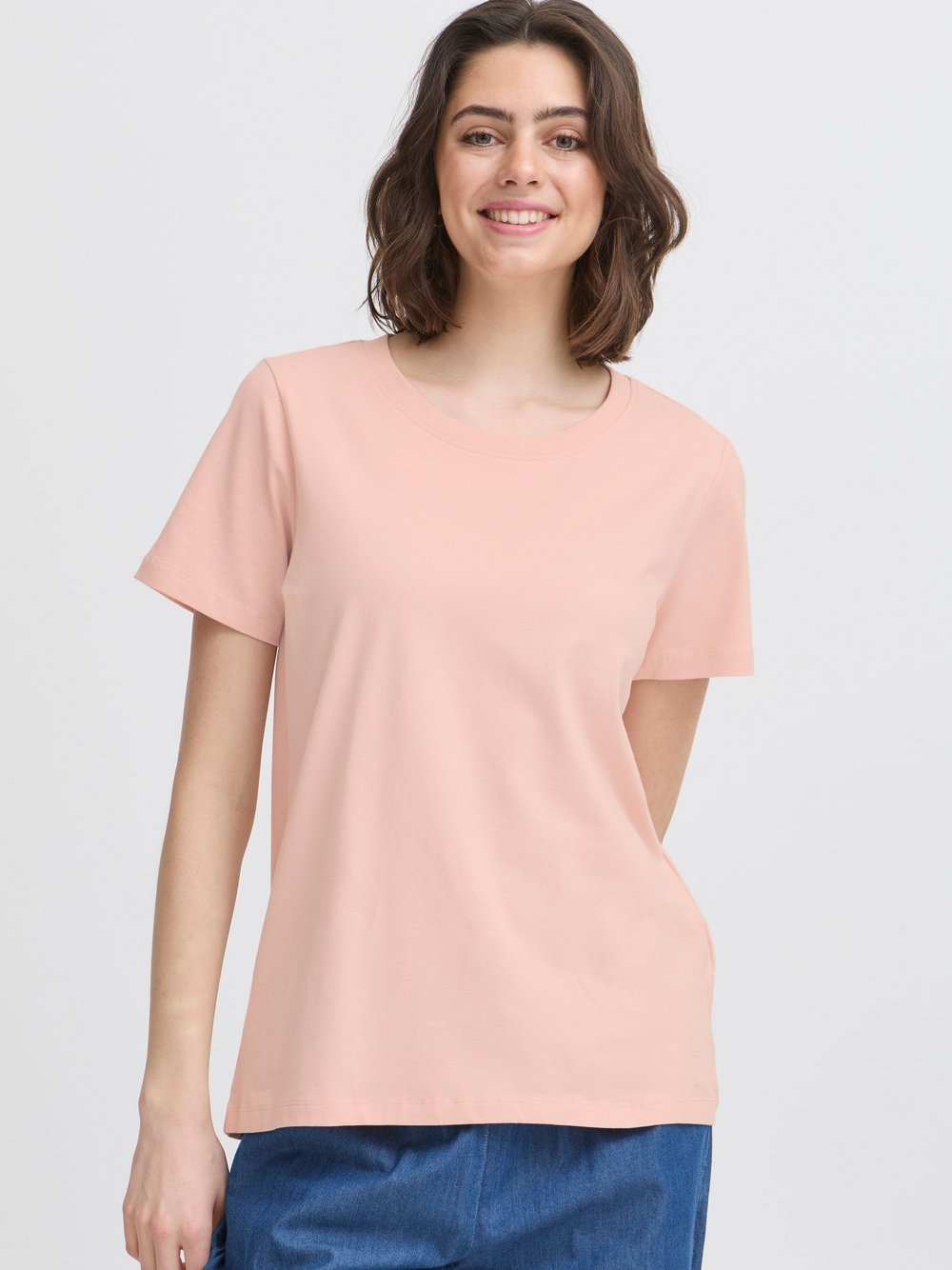 fransa T-Shirt Damen Baumwolle rosa, XS