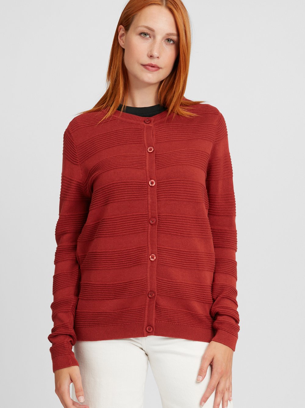 fransa Cardigan Damen Baumwolle rot, L