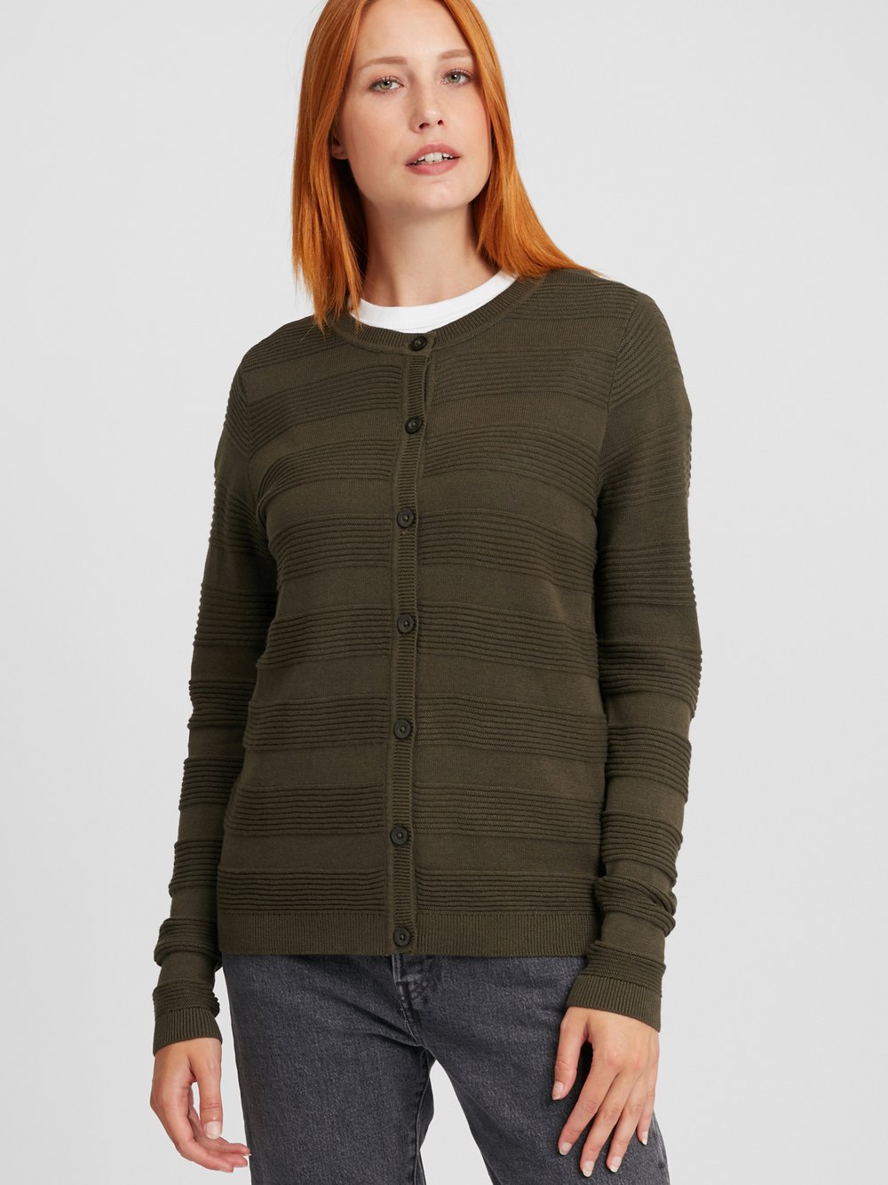 fransa Cardigan Damen Baumwolle grün, S