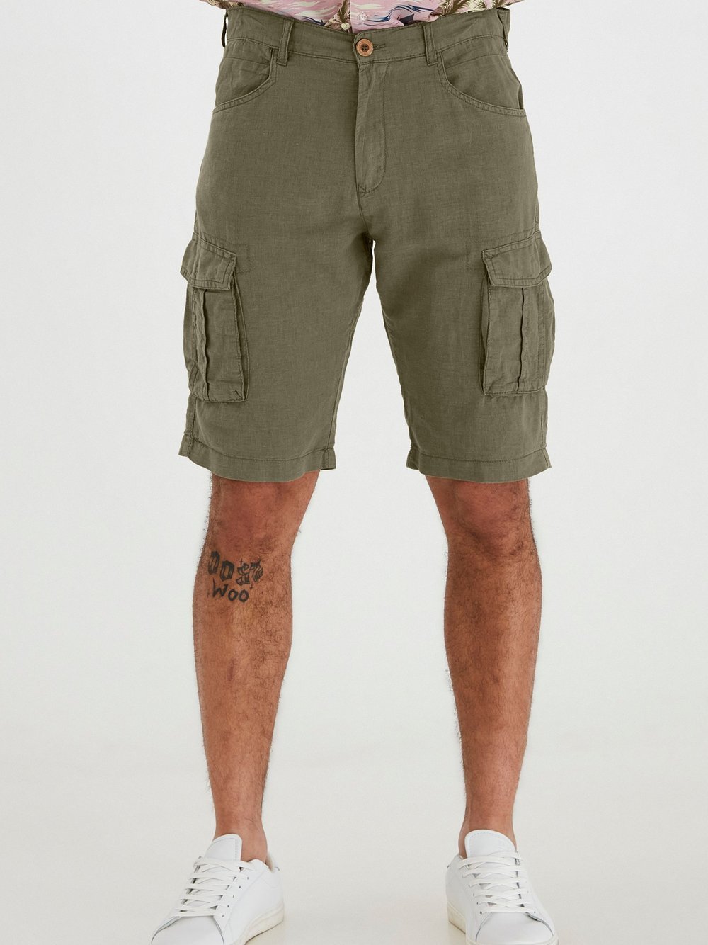 Solid Shorts Herren Leinen grün, S